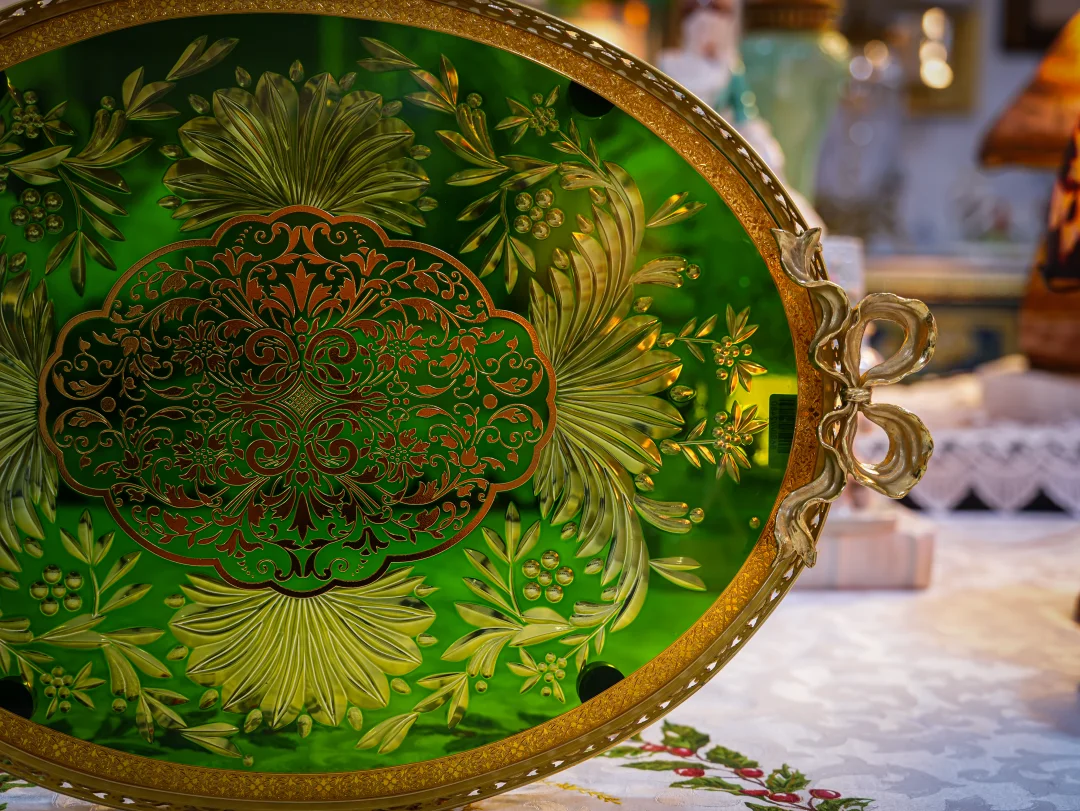 铜拼水晶托盘✨日常送礼绝不出错