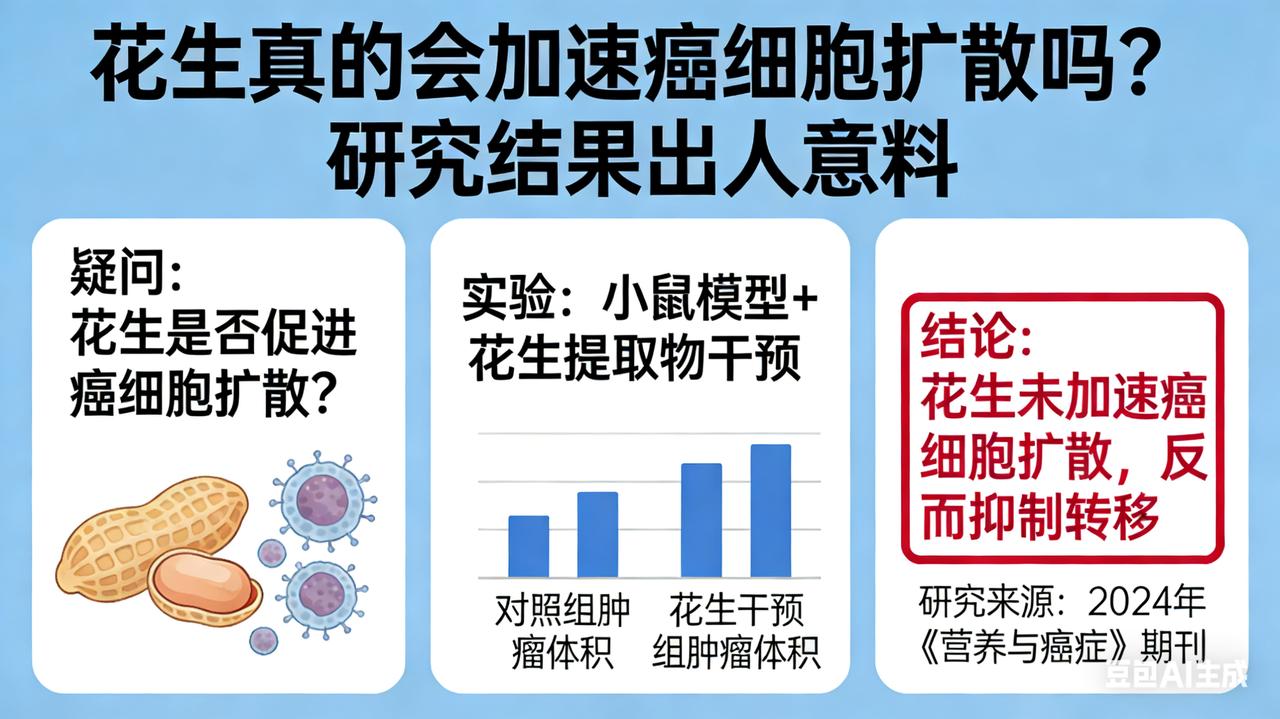 花生真的会加速癌细胞扩散吗？研究结果出人意料常吃花生会加速癌细胞扩散？多年研