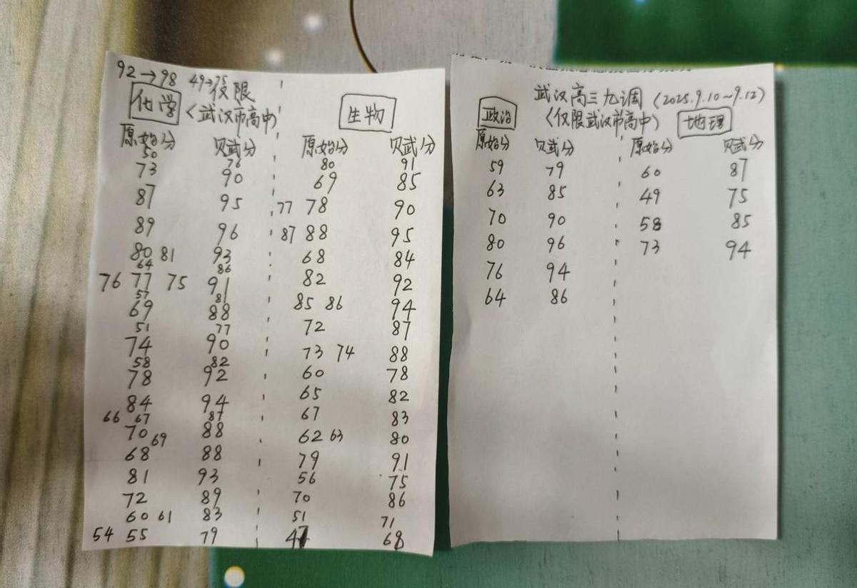武汉2025届高三的九月调考成绩出来了。朋友圈里一片哀嚎。据说这次的数学和物