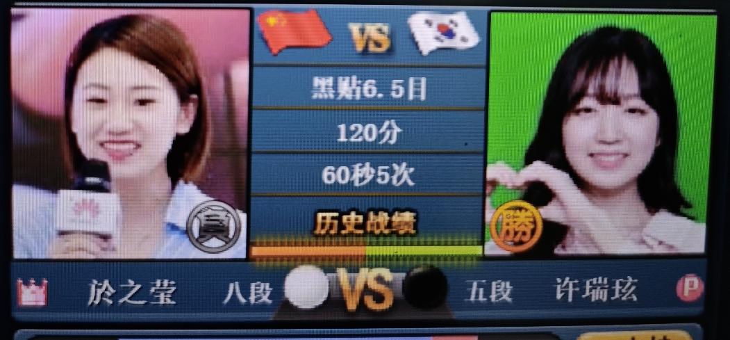 “三星杯”预赛（女子组）於之莹负许瑞玹由于在韩国