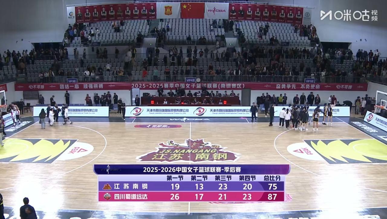 WCBA半决赛，四川女篮客场战胜江苏女篮，以大比分2-0的战绩，挺进了WC