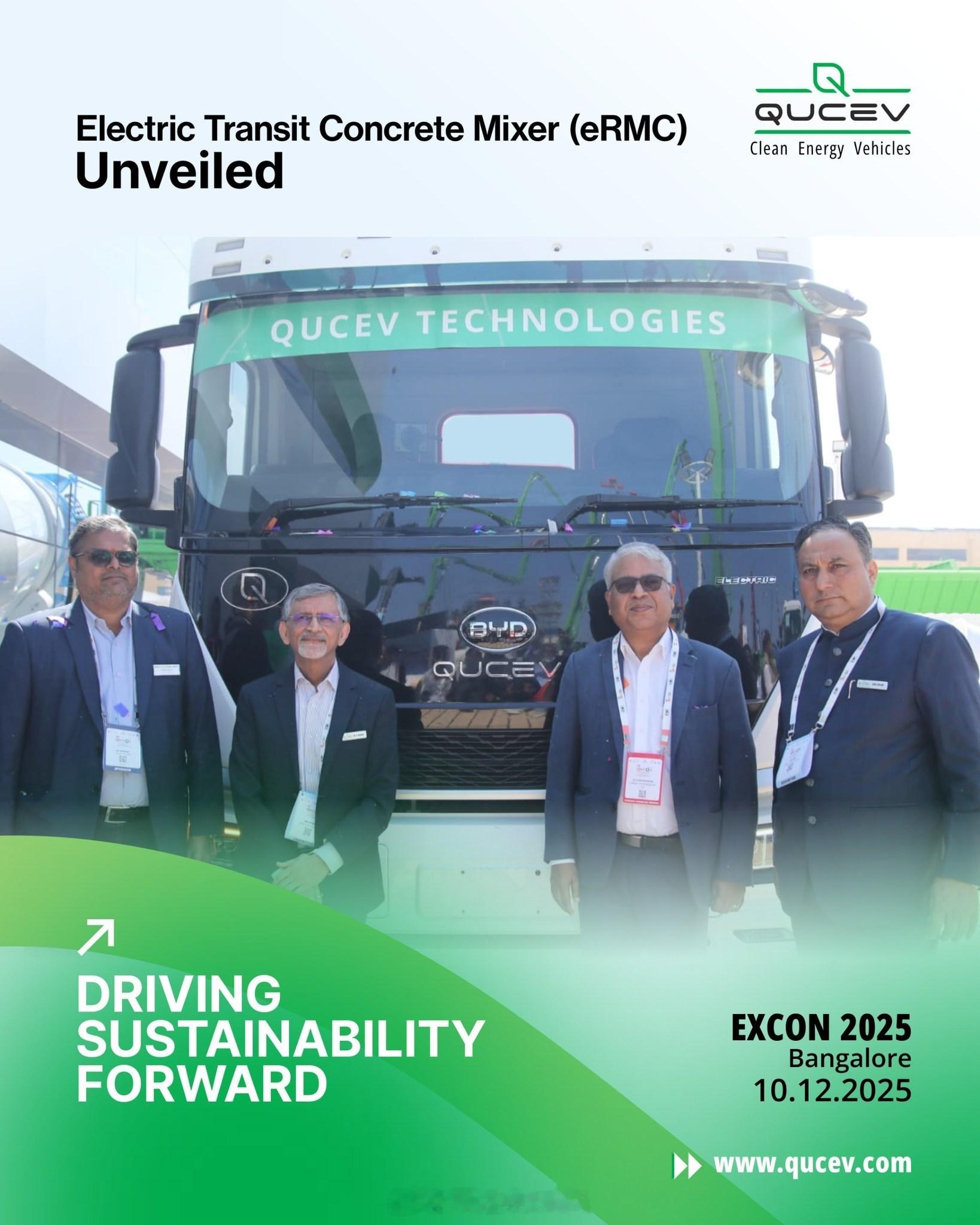 PoweredByBYD印度首款纯电混凝土搅拌车发布12月10日，印度Quc