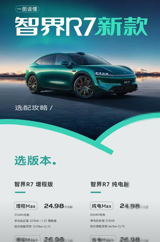 智界R7的价格，让人看了后背发凉，25-31万的价格，让多少人连夜下了订单