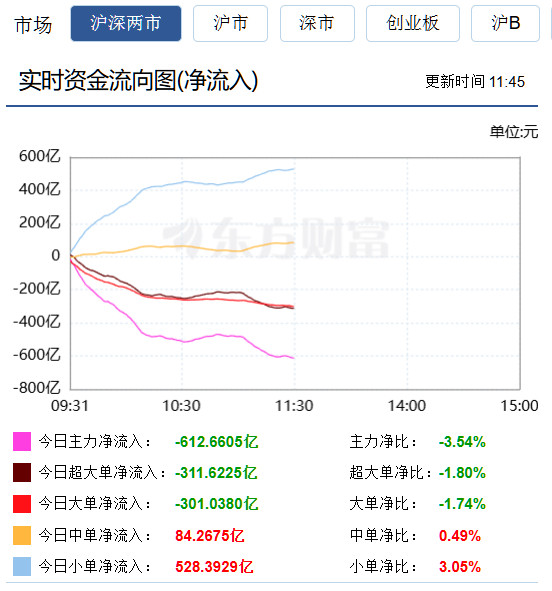 主力资金再次大买立讯精密——————————————沪深两市主力资金上午净流出1