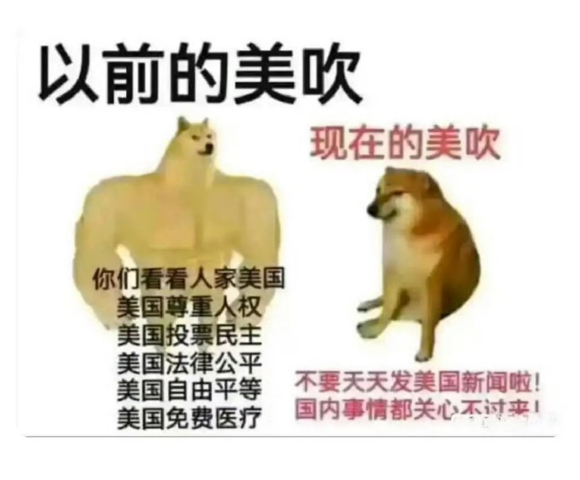 一个有趣的现象，现在公知话术变了！以前公知说你们看看人家美国，要睁眼看世界。萝莉