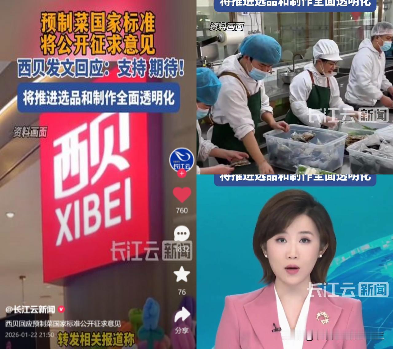 西贝贾国龙说中央厨房配菜不是预制菜，结果央视和6成人都怼了回来。事情特简