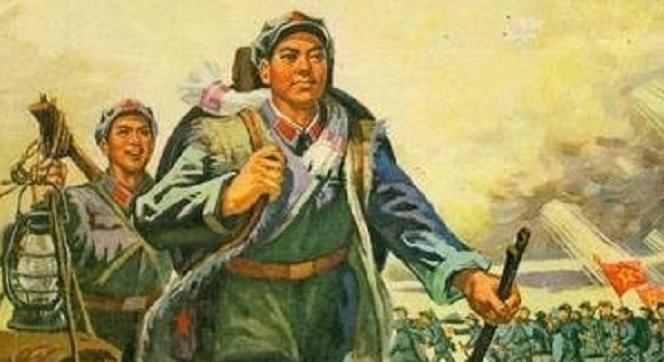 炊事员挑着一担包子，误打误撞进了敌阵。他没带枪，没带旗，带的就是那一担热腾腾、香