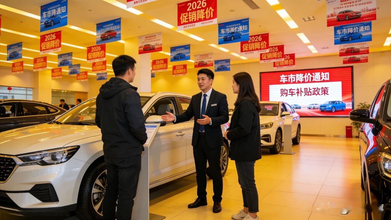 突发！2026车市炸锅，平均降3.7万+国补叠加，现在买车省爆！2026开年