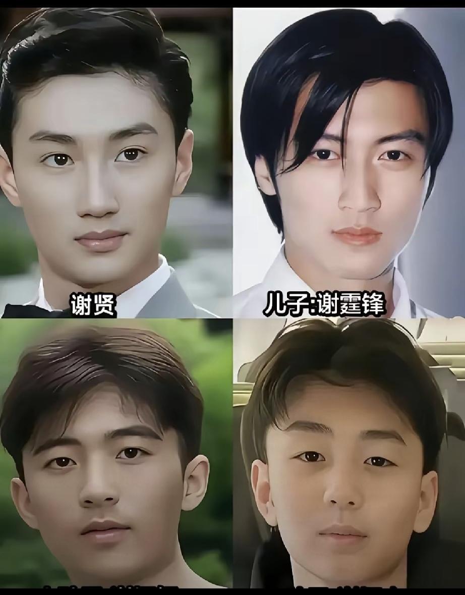 谢贤和谢霆锋父子俩，天生一双桃花眼，美目多情似笑非笑，这种眼睛容易好人缘，因为对