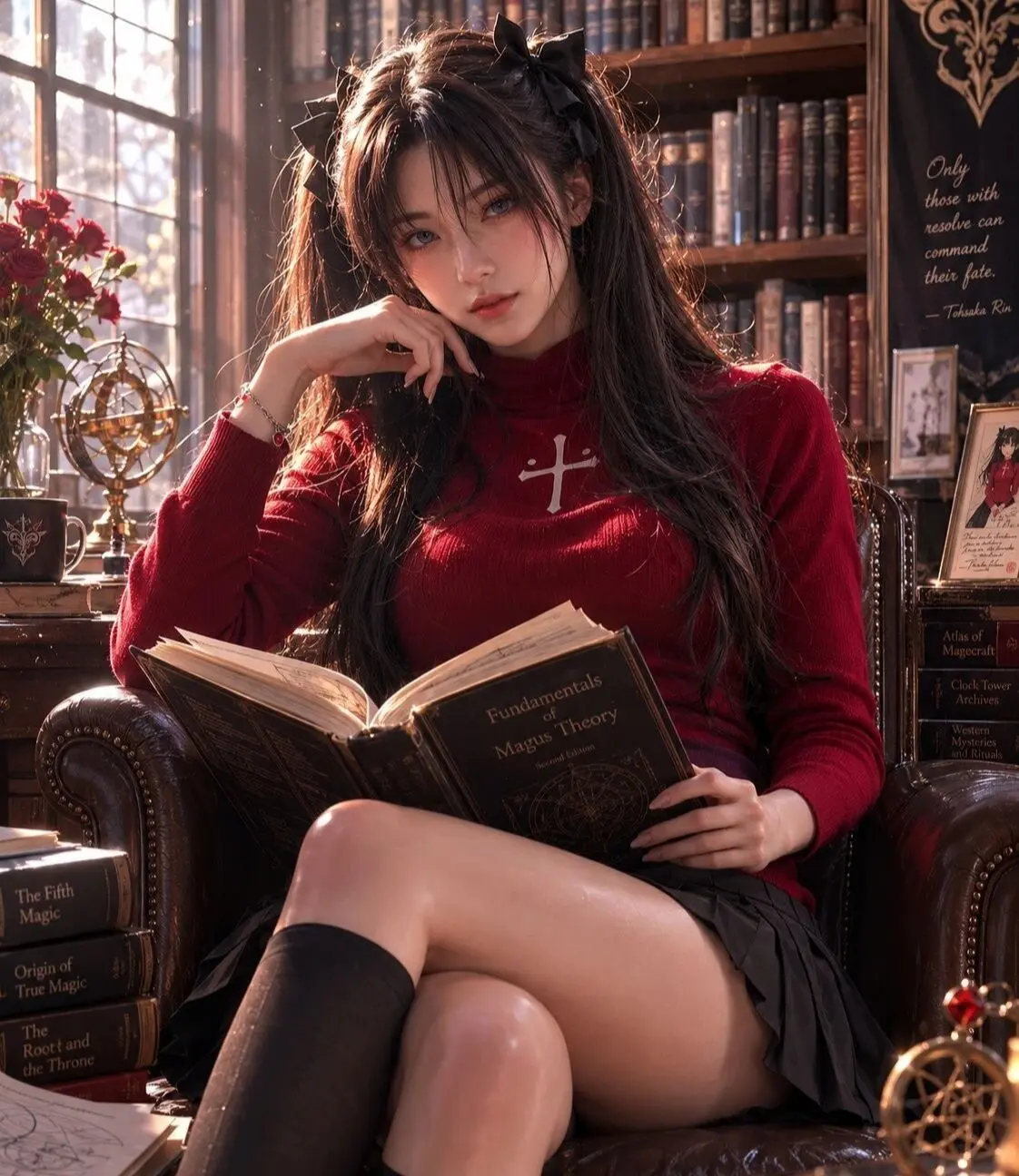 远坂凛cos 这腿又长又白又细 cos正片 cosplay 这谁能顶得住啊