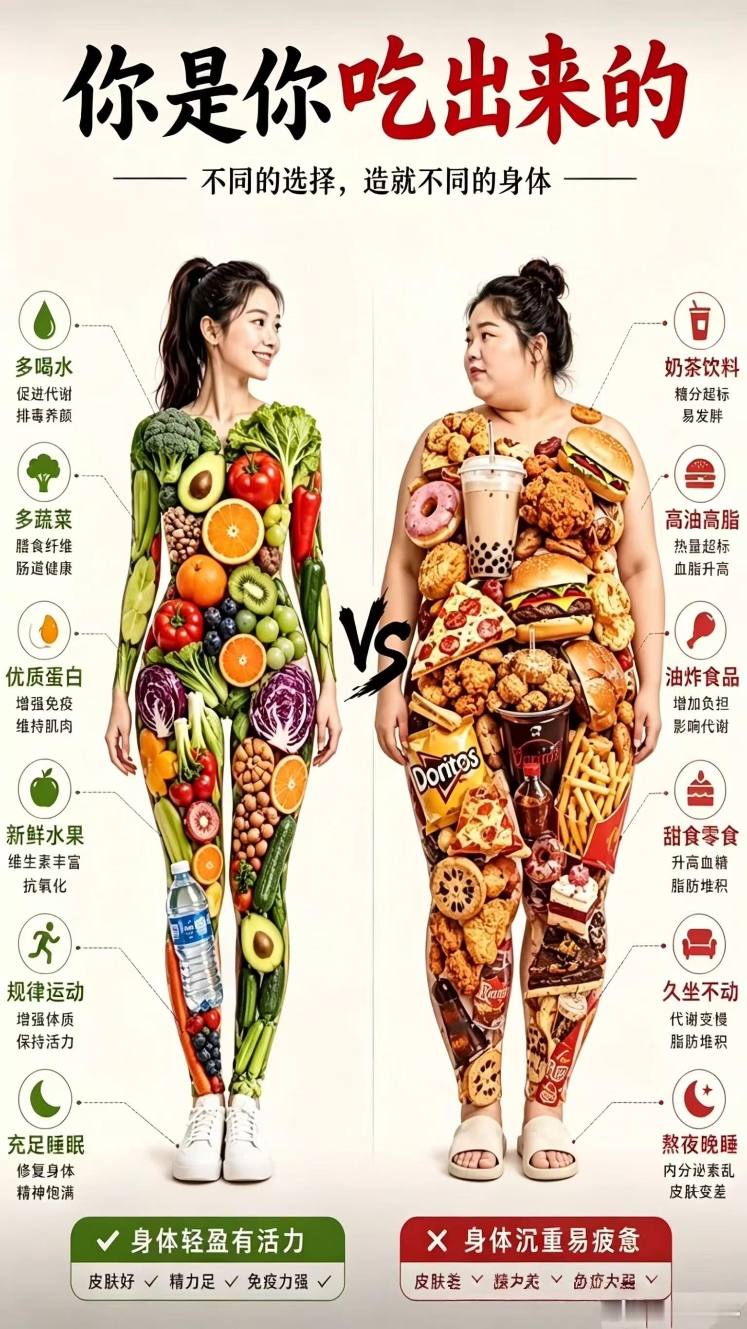 你的身体，其实是你一口一口吃出来的很认同一句话：每个人的身体，都是自己吃出来的。