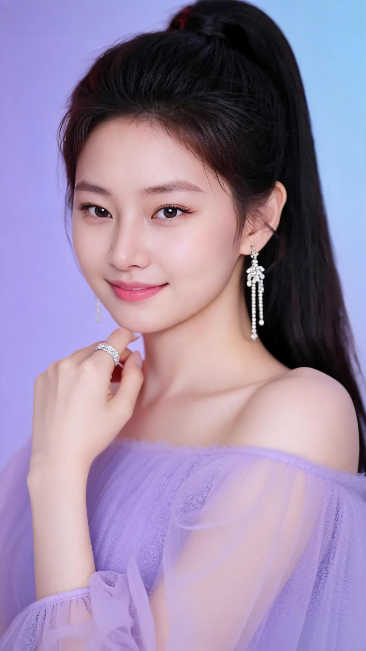 温柔紫调，优雅气质，甜美微笑，梦幻少女心。
