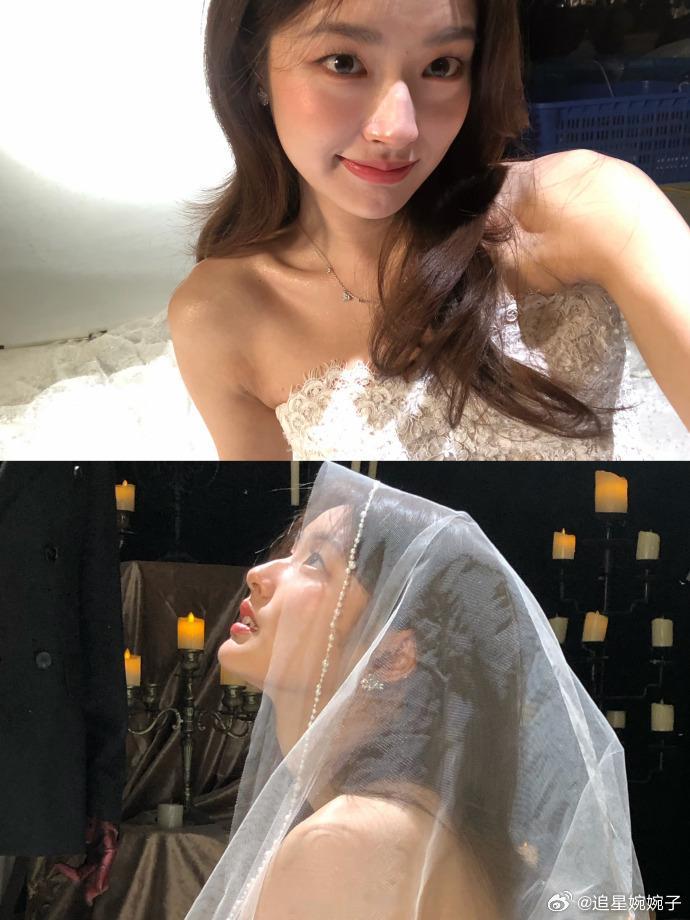 徐若晗晒温夏婚纱照徐若晗这精致的容颜再配上婚纱，那真的是给我们很强的视觉冲击，温