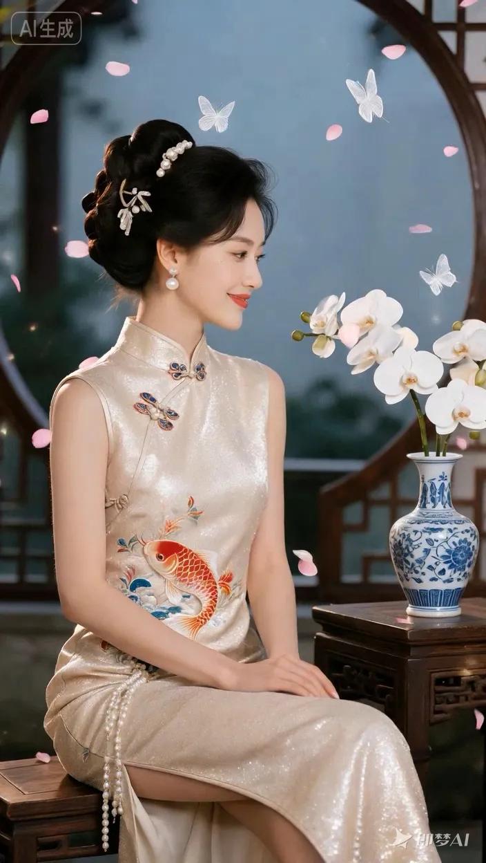 七绝●深居简出/古韵静舍幽居景致微，香花艳蕾蝶儿飞。窗明几亮佳人雅