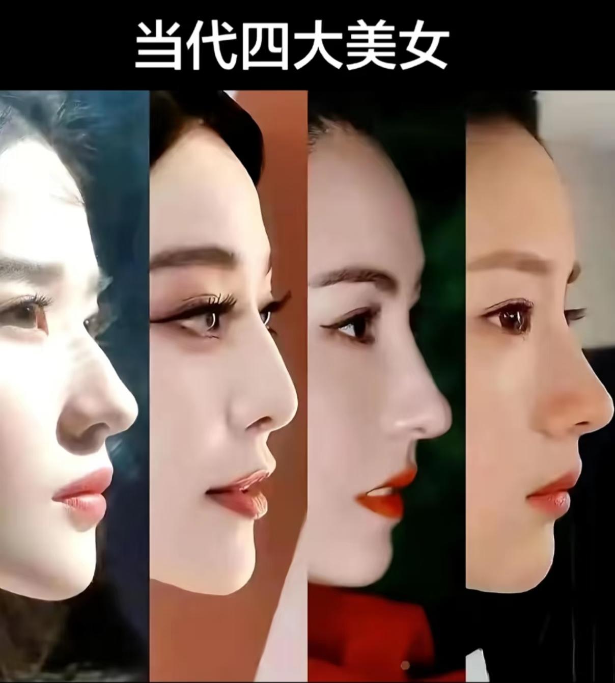 有人说这是当代的四大美女。她们是谁？她们的侧颜谁更耐看呢！