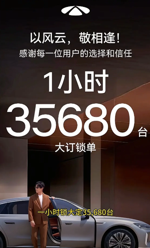 奇瑞也是好起来了，1小时3万多，虽然没有小米的30万台炸裂。但是，我没记错的话