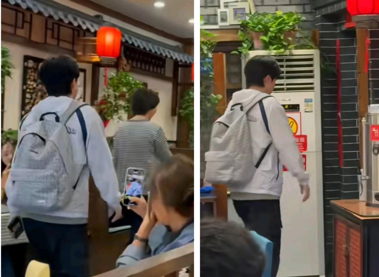 王楚钦又去玉桥饭店吃饭了。老板娘带路，差点把老板娘认成蒯曼[笑着哭]！再看看王楚钦