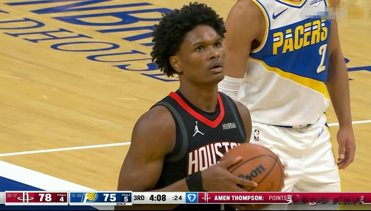 火箭核心阿门-汤普森真是攻防一肩挑！在今天火箭客场以118：114战胜步行者的比