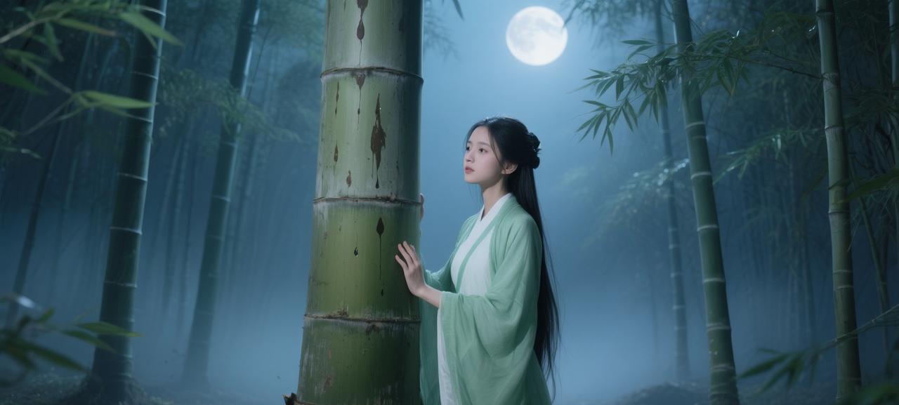 民间故事《竹公主》从前，南方有个老汉，在竹林里发现一株特别的毛竹，竹节里