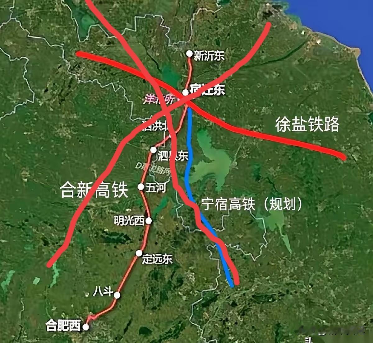 看见了吧，宿迁苏北交通枢纽是这样的，徐盐，宁宿，合新高铁，连宿蚌，枣宿扬铁路。