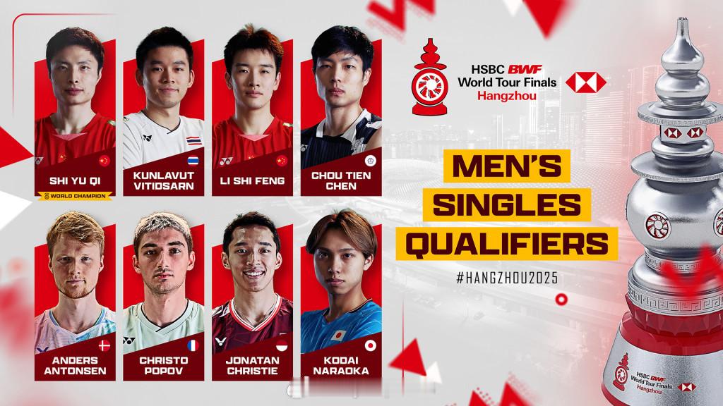 【世界羽联官宣年终总决赛名单】11月25日，世界羽联官宣了获得年终总决赛的五个