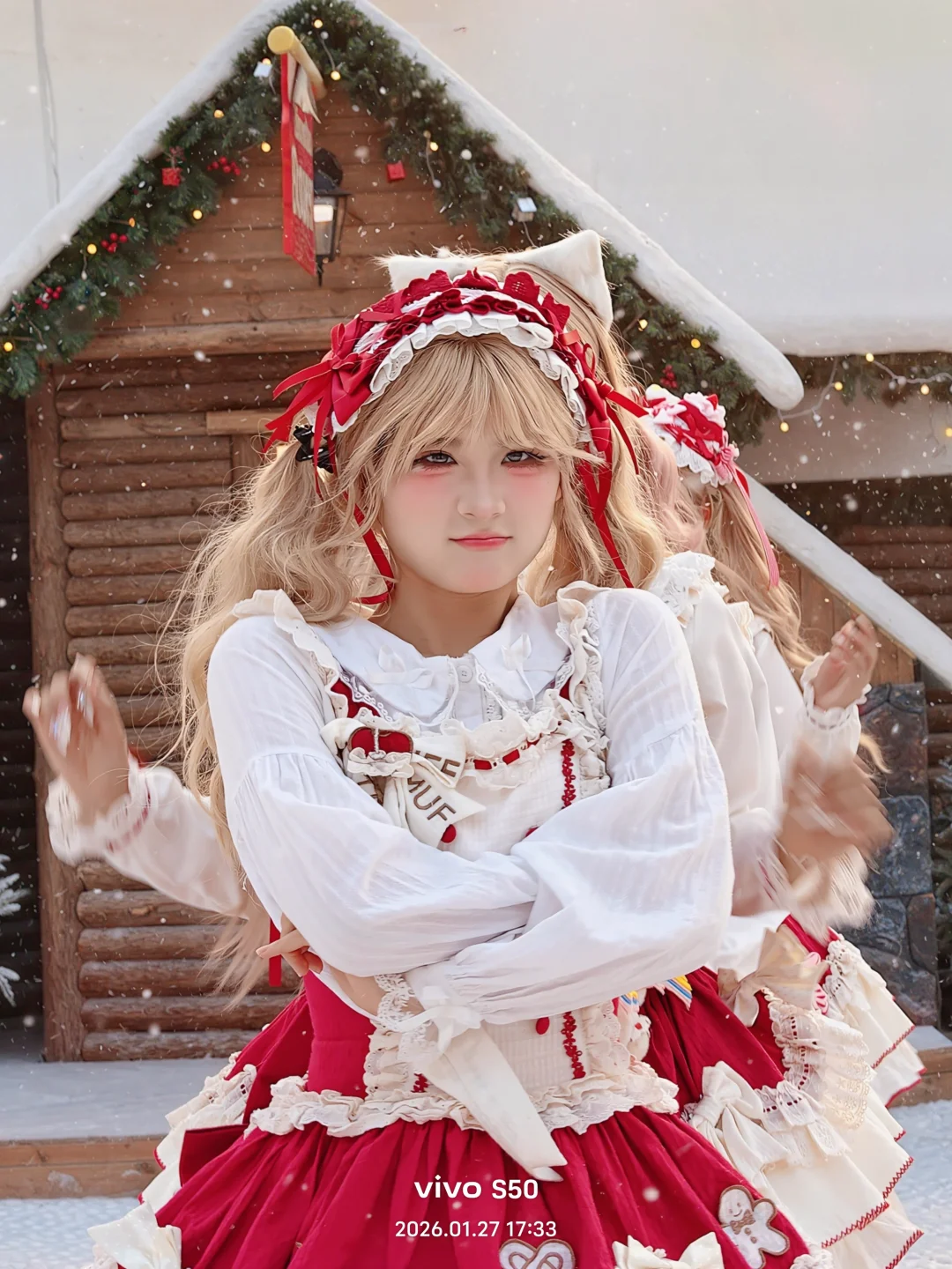 雪顶小镇随舞💃🏻vivoS50人像随手拍