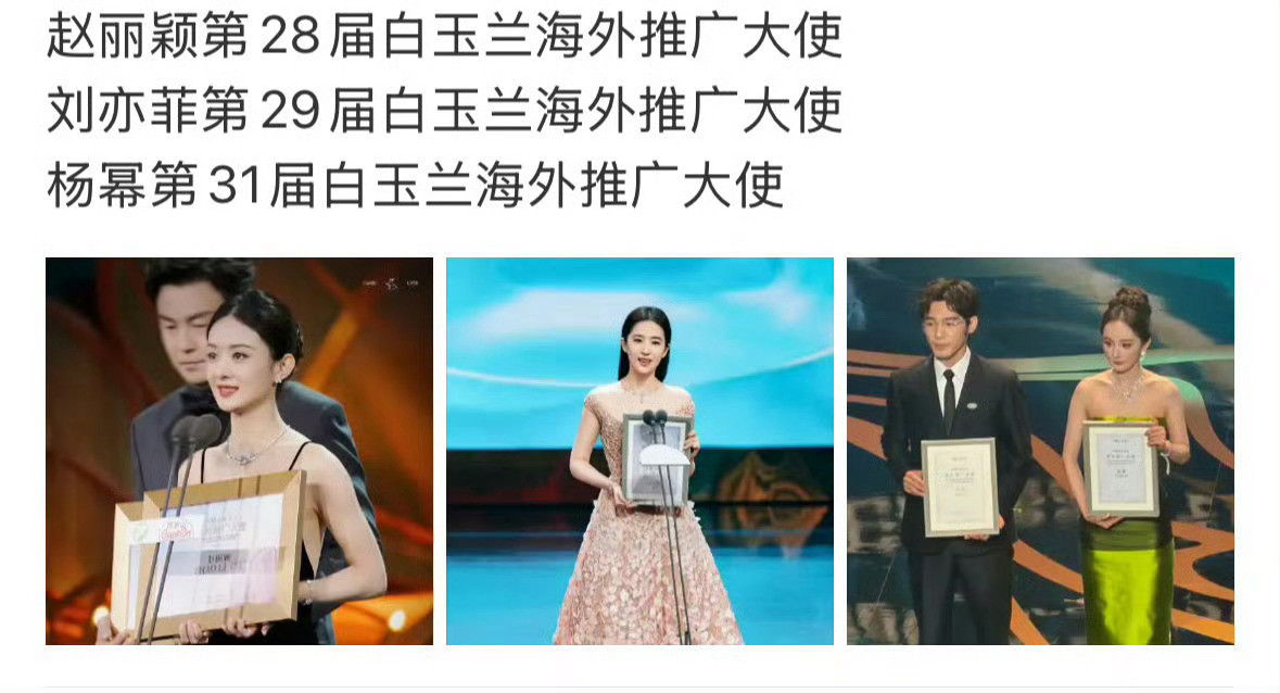 白玉兰给三位85花的海外推广大使