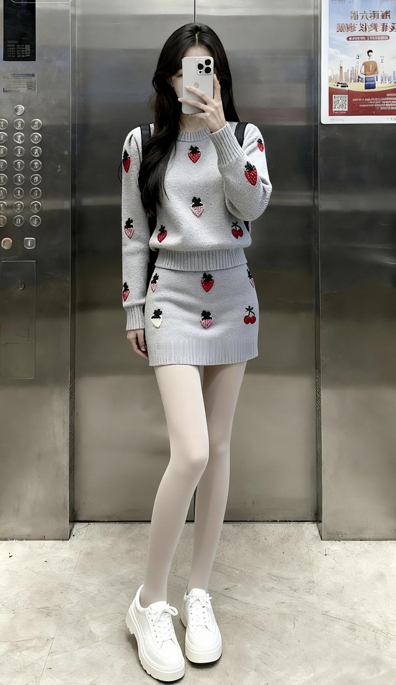 一晃又一年，该回家了吗？穿什么衣服看心情。温柔穿搭日常穿搭分享随性穿搭电梯