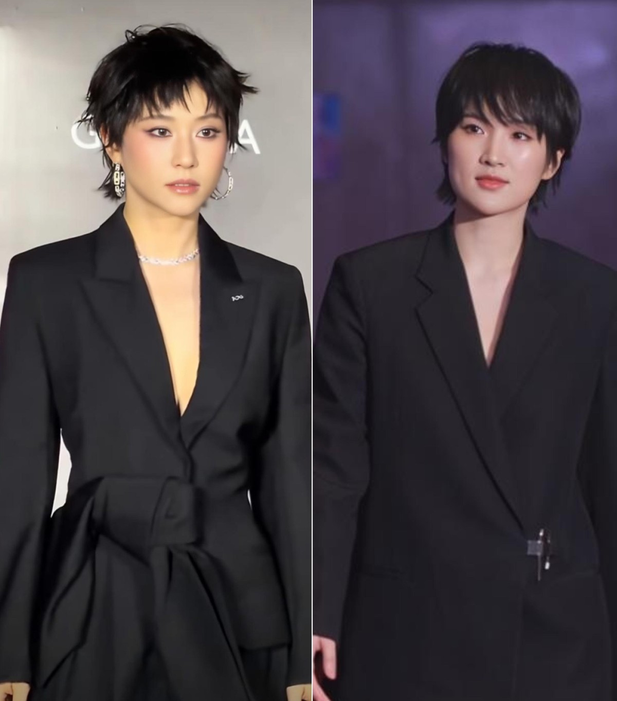短发+黑西装，何超莲这次竟被姚安娜比下去了？2026FIRST电影展，何超莲一身黑西装搭利落短发亮相