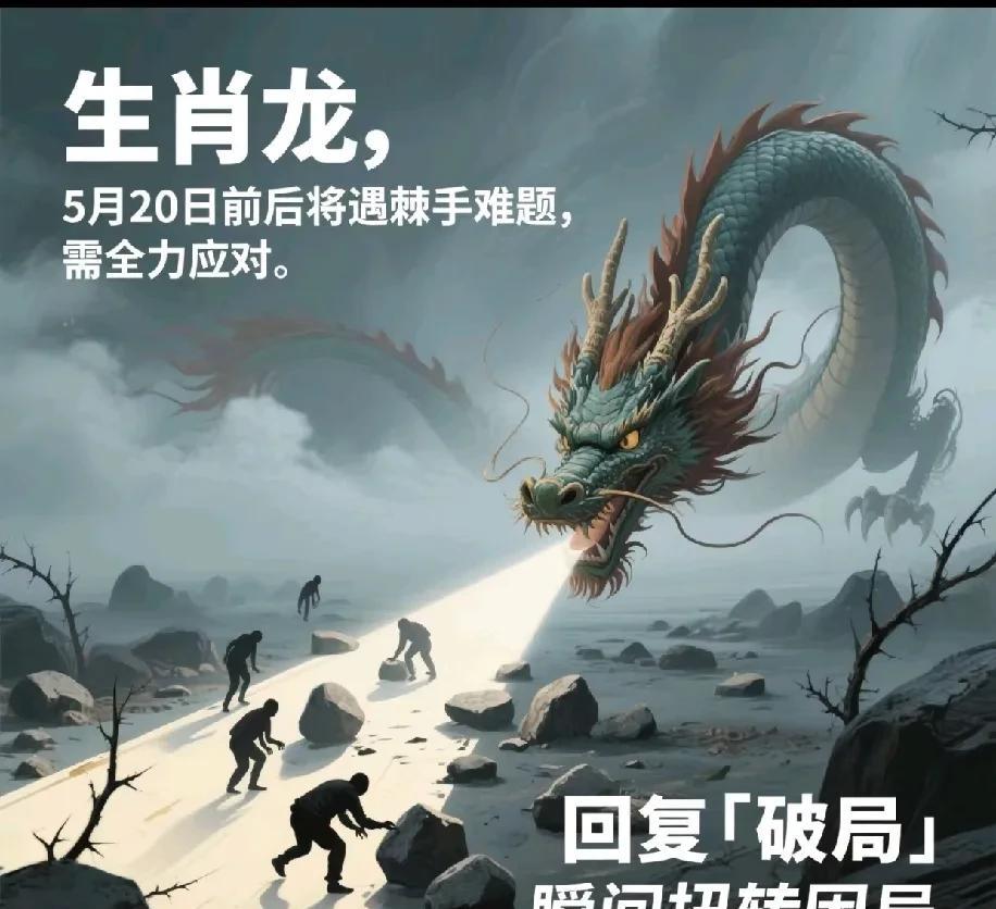 5月20日前后，将遇棘手难题，需全力应对。龙：原定计划突生波折。龙：有人暗