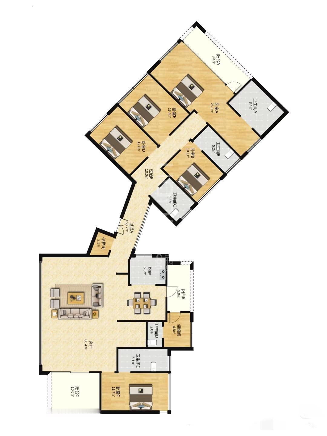 设计师太有灵感了，把夫妻分区做到啦极致，有喜欢的朋友没有？