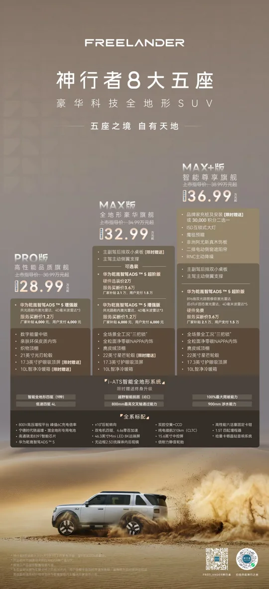 神行者8大五座｜豪华科技全地形SUV