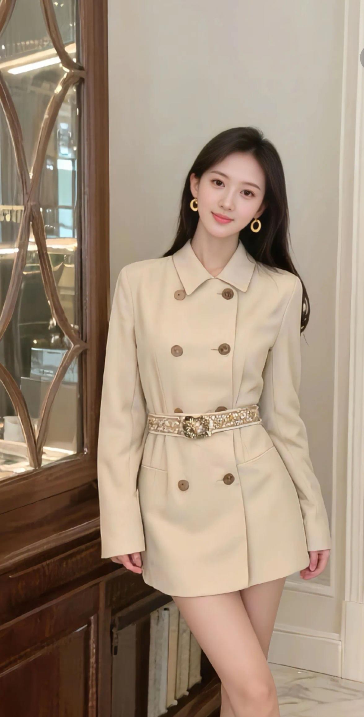 优雅米色风衣，尽显时尚魅力！👗✨