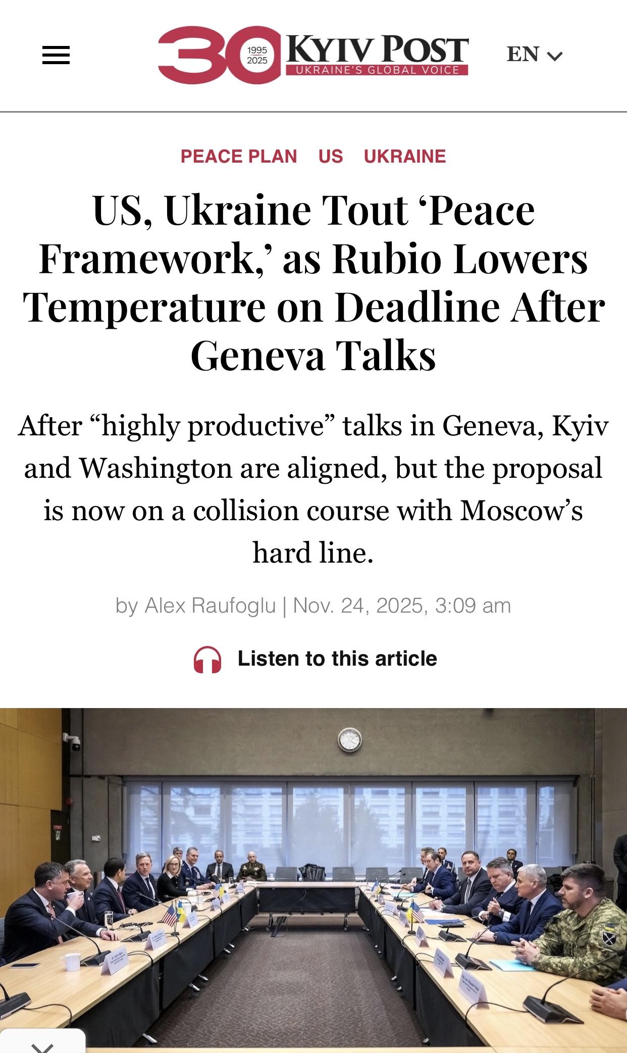 乌媒：美乌又草拟了一份新的”和平计划”，命运如何未知乌克兰《基辅邮报》官网1