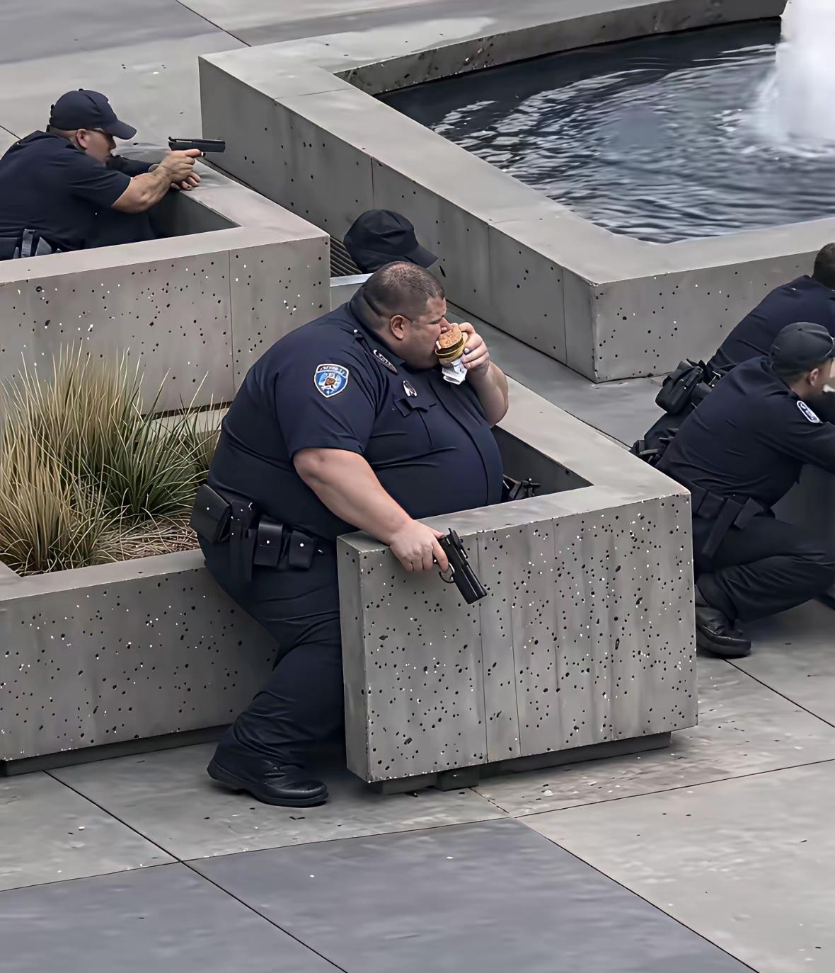 不知道美利坚国家的警察，选拔警务人员的标准是怎样的？就这样的警员，不知道跑步