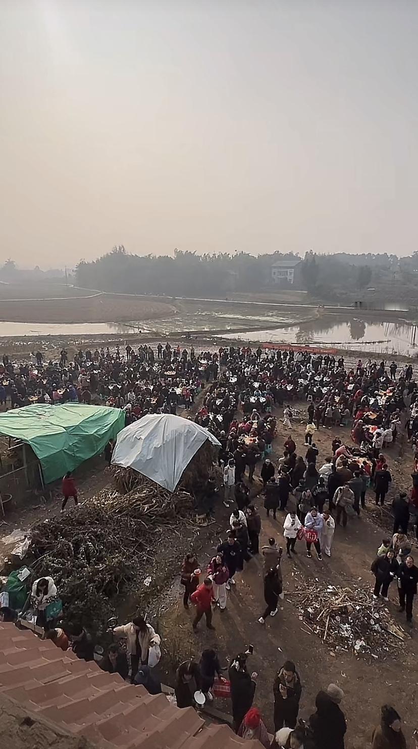 2026年互联网闯祸最大的人，重庆合川一小姑娘请大家吃杀猪饭，结果现场来了数千人