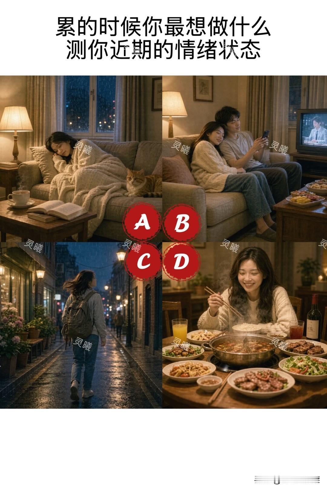 晒图笔记大赛累的时候你最想做什么测你近期的情绪状态