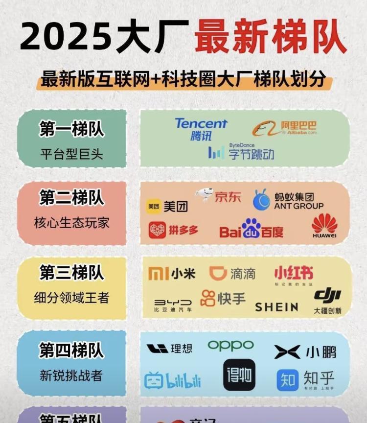 科技圈梯队图里，第一梯队是腾讯，阿里巴巴，字节跳动，这无可厚非，可是把拼多多，百