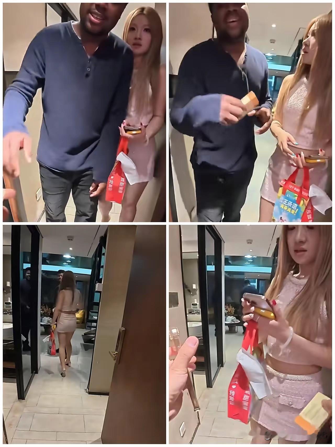 骑手小哥半夜送餐到酒店，开门是一个老外和一个女孩，老外很嚣张不给约定好的费用，最