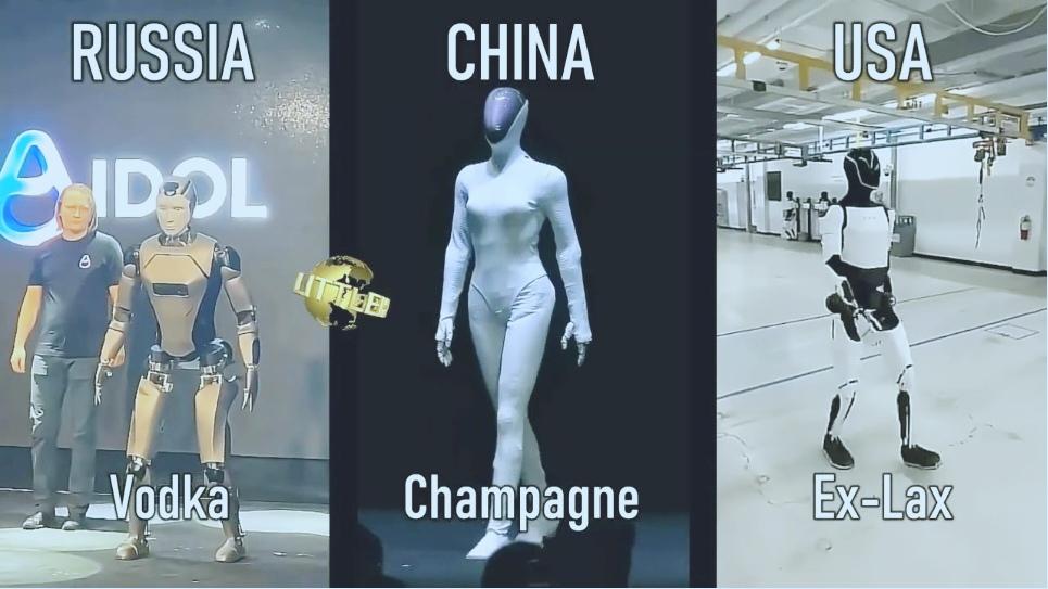 外网热评中美俄三国机器人对比：中国里面藏了个女人，俄罗斯嗨了两瓶伏特加，美国那个