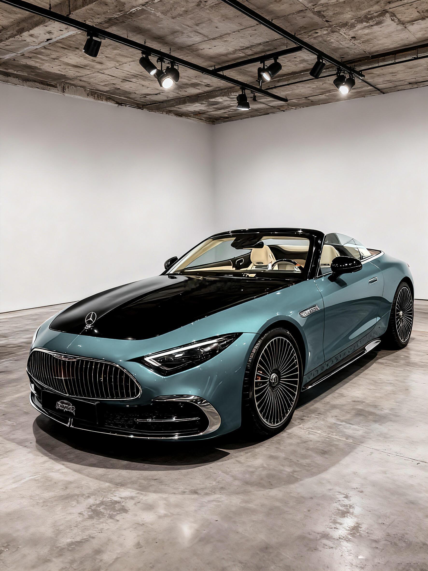 迈巴赫sl680，看到都走不动道了....这配色也太优雅!雍容华贵既视感，终于知