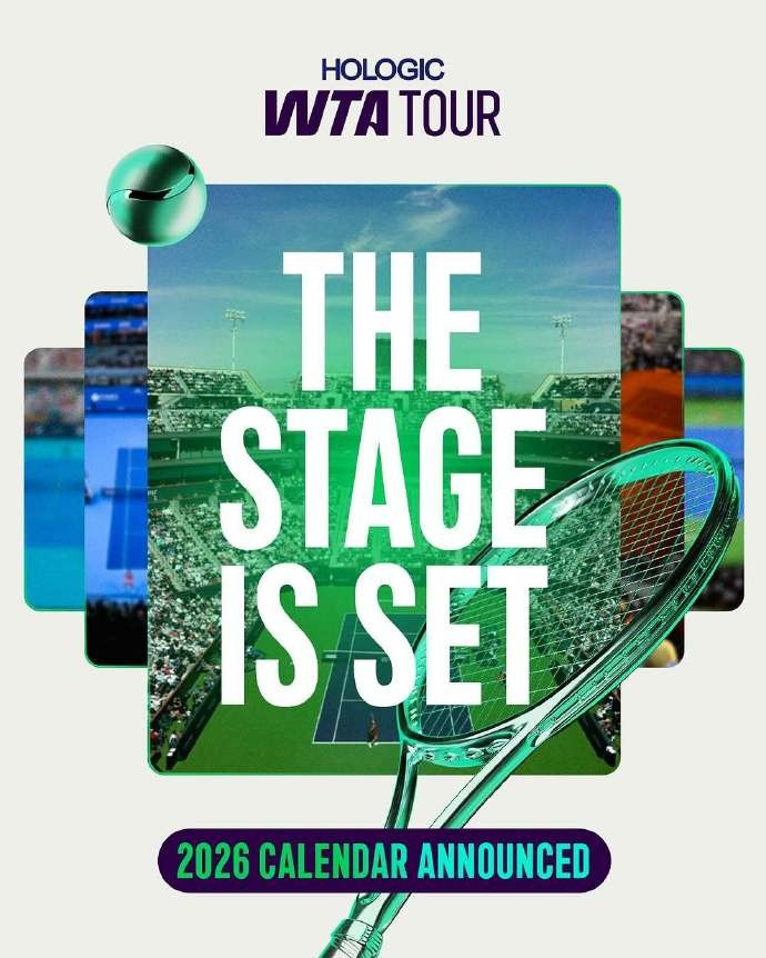 WTA2026年赛历公布: 四大满贯时间确定, 中网9月28日开始