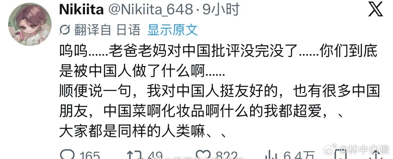 一位单纯的日本网友，无法理解中国究竟对他父母做了什么，导致他们总批评中国……或许