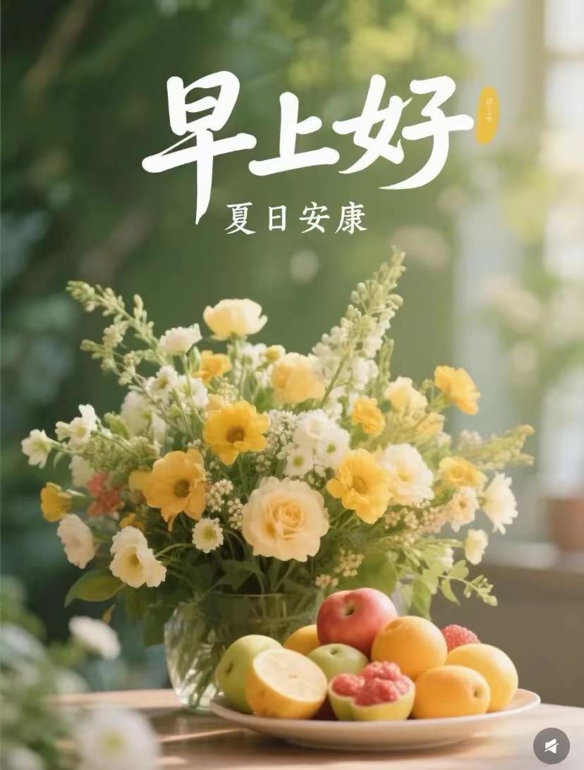 🌷愿你晨起，满目晴朗，愿你日子，安然舒畅。送你欢喜，常驻心上；送你