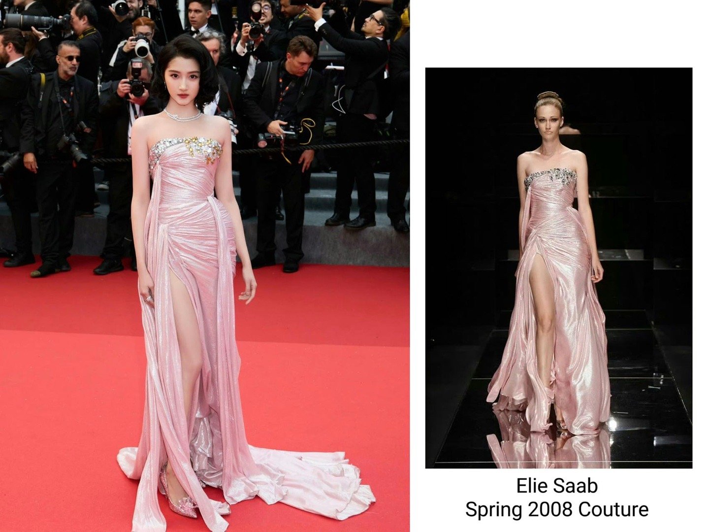 关晓彤ES高定关晓彤当季高定海神降临关晓彤集齐ES高定九宫格!海神降临般的气场