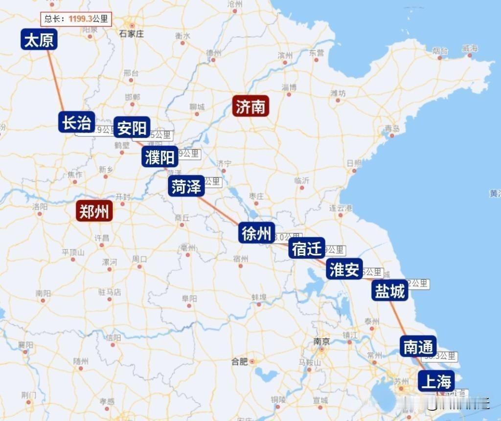 沪太高铁是一条颇具潜力的线路。它规划连接上海和太原,全长1350公里,途经四个省