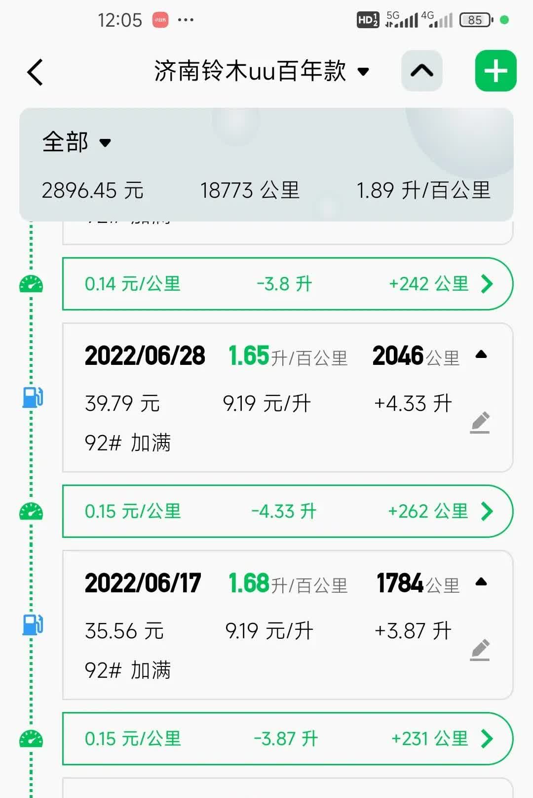 以前我的铃木uu125最多一箱油跑了260多公里，时隔两年多，一箱油降到不到二百