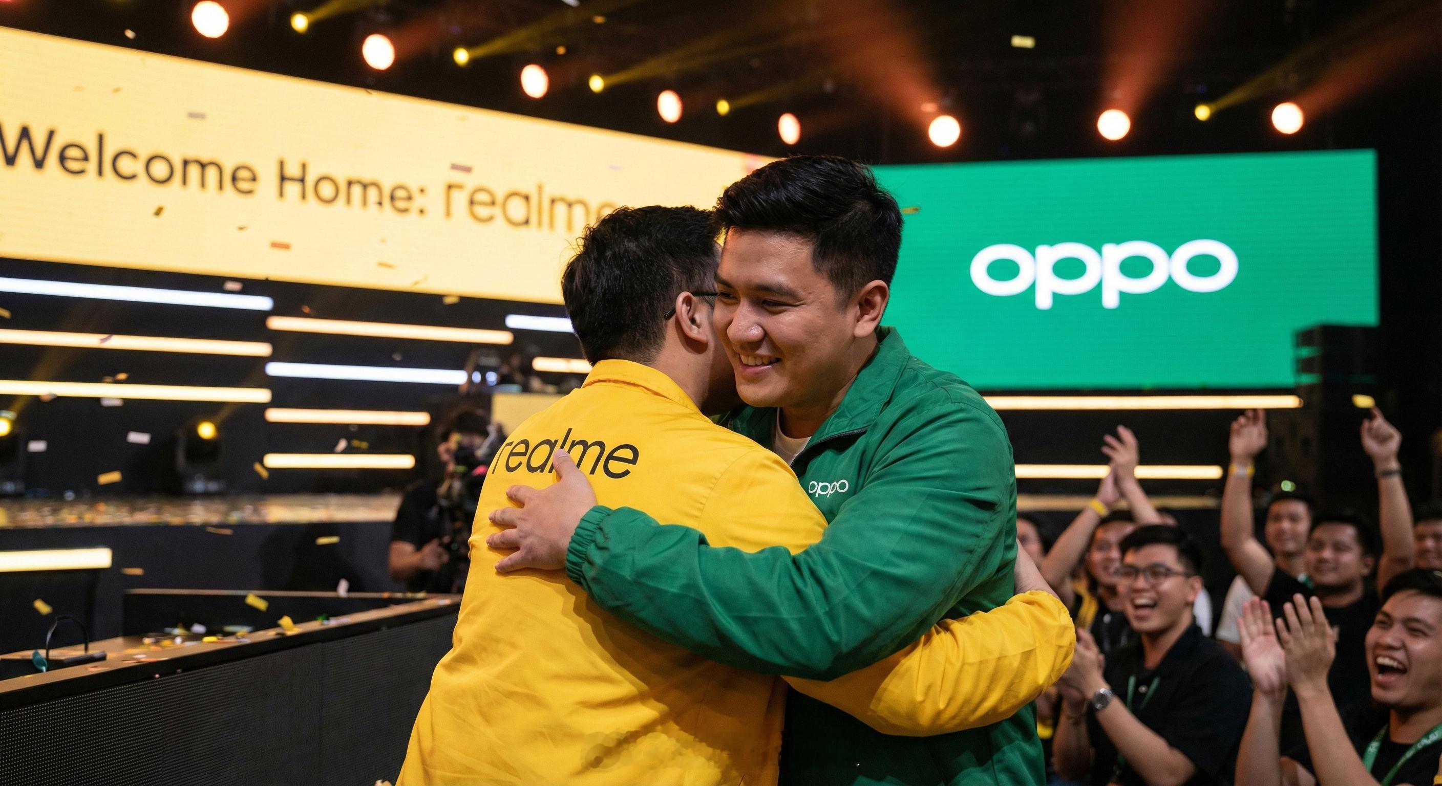 realme宣布回归OPPO终于官宣了，兜兜转转真我还是回到了欧加大家庭的怀抱。