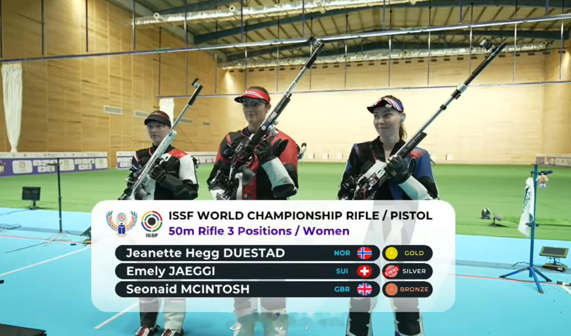 【射击世锦赛女子步枪三姿王子菲第六中国团体摘金】11月12日埃及开罗，202