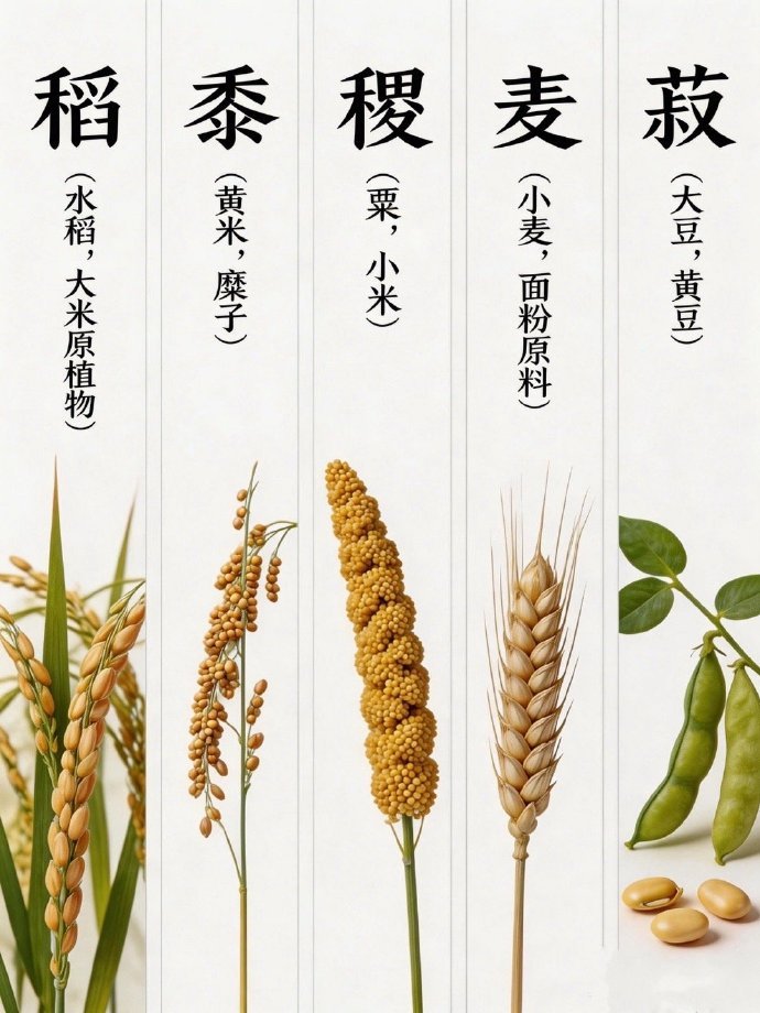 大家有没有想过五谷杂粮里的“五谷”到底是啥呢？“五谷”这种说法那可是从老祖